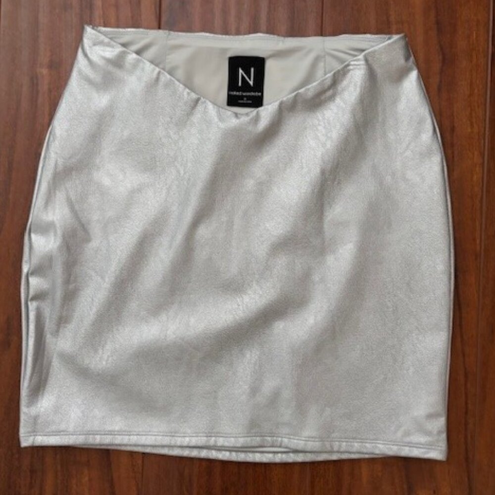 Naked Wardrobe Faux Leather Mini Skirt
